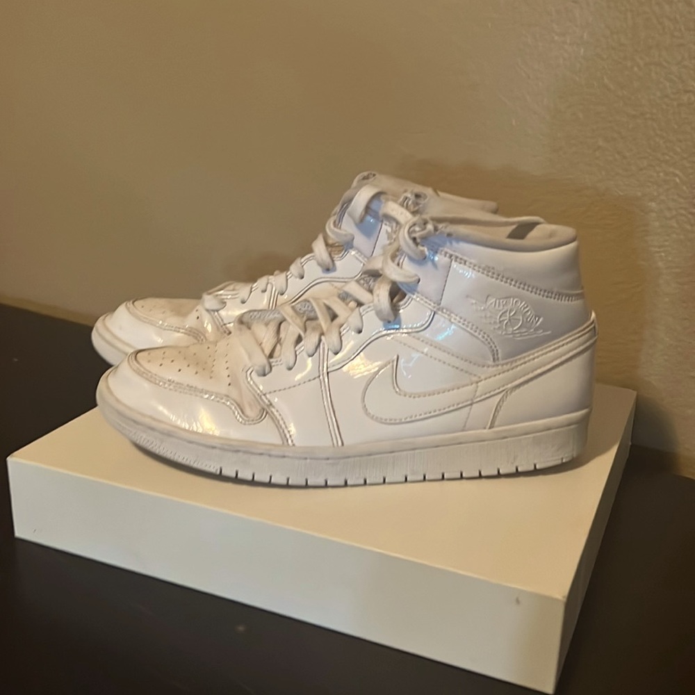 Jordon 1 mid white/white mens